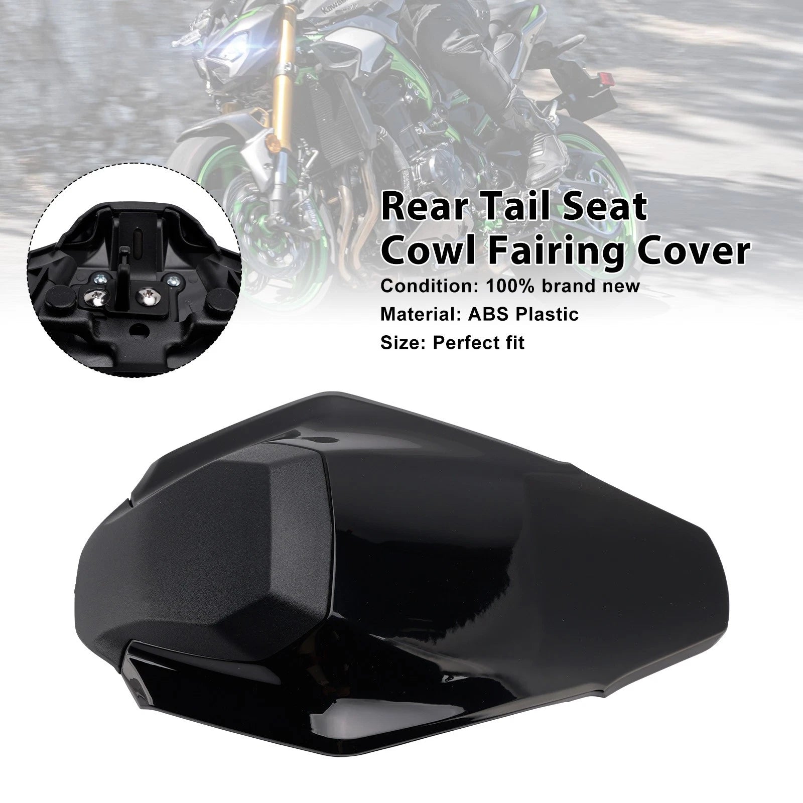 Rear Tail Seat Cowl Fairing Cover for Kawasaki Z900 Z900SE (2025–2026) Black