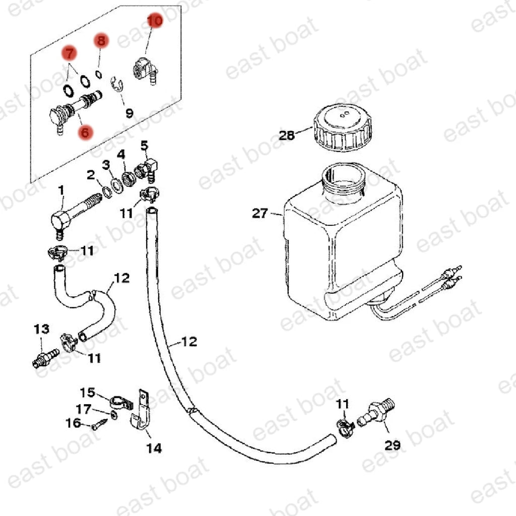 Fitting 861150T02 & Connecter 861163 for Mercruiser BRAVO ONE TWO THREE