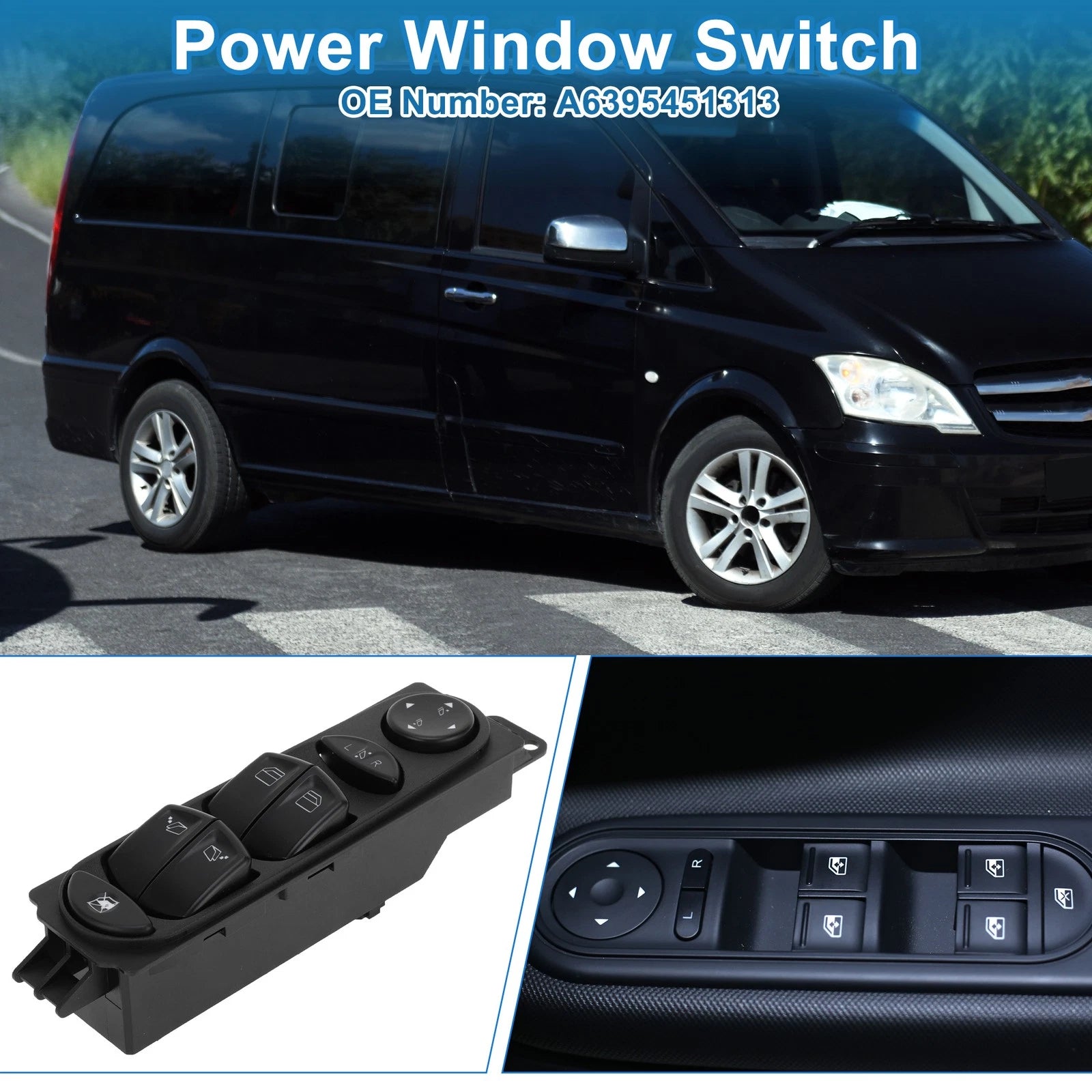 Power Window Switch Replacement for Mercedes-Benz W639 Vito (2003–2013)