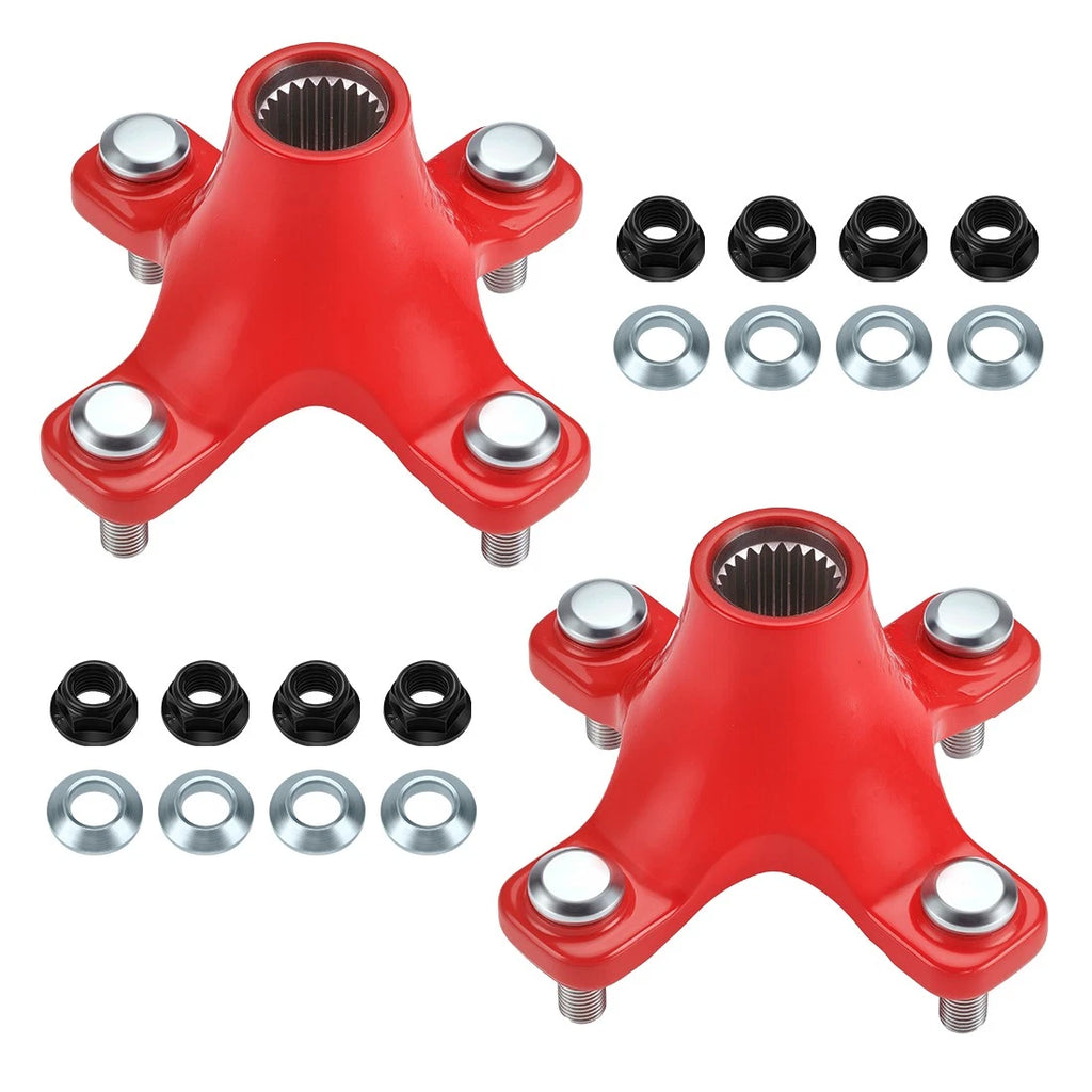 2X Red Rear Wheel Hubs w/Nuts Adaptors for Honda Sportrax TRX450R/TRX450ER (2004–2009)