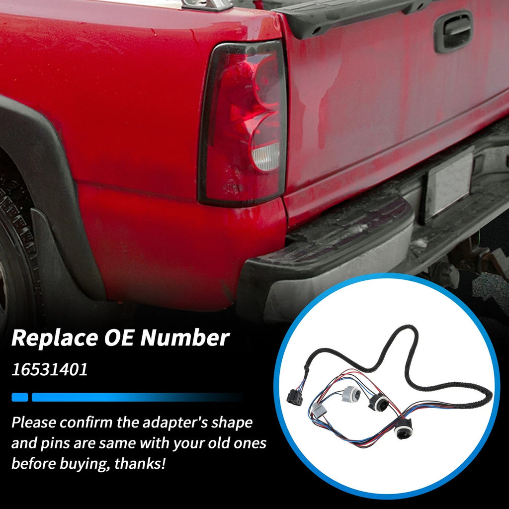 Left Tail Light Wiring Harness Replacement for Chevy Silverado 1500 2500 3500 (2014–2018)