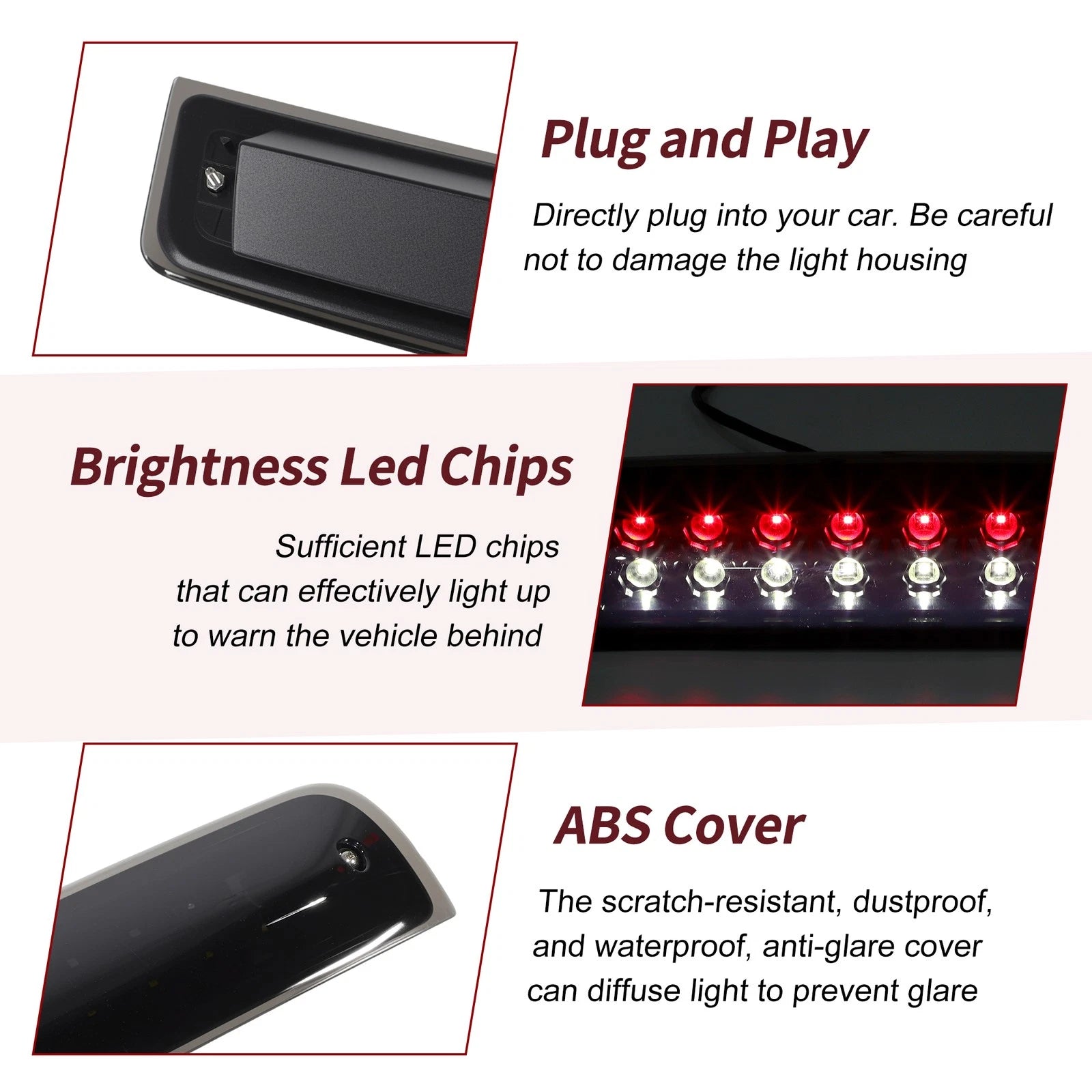 LED Third Brake Light for Dodge Ram 1500 2500 (2009–2018) 55372082AC