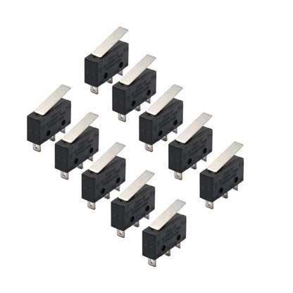 10 Pcs Mini Micro Switch 300V 1NO 1NC Short Straight Lever