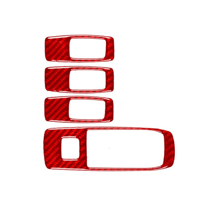 Carbon Fiber Red Window Lift Switch Panel Cover Trim for Ford Ranger (2015–2022)