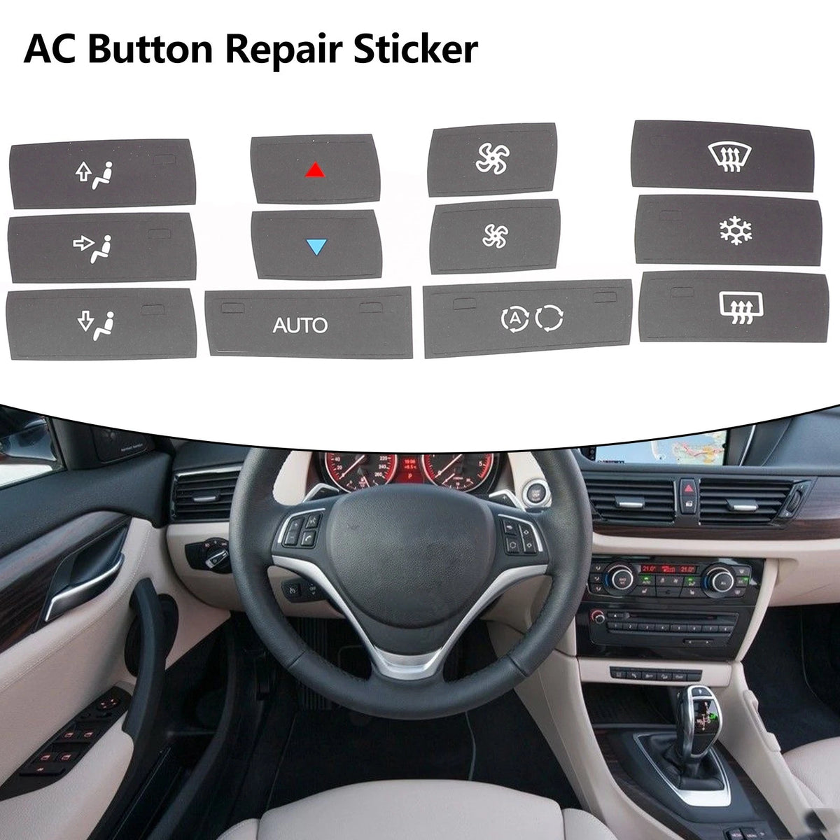 Set of 4 Climate Control Button Stickers for X3 E83 (2004–2010)
