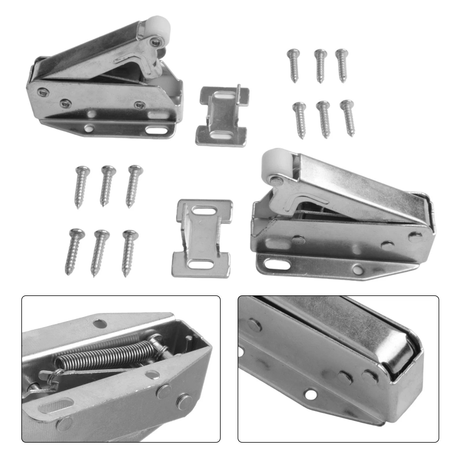 2X Invisible Push to Open Mechanism Automatic Bouncer Locks for Cabinets