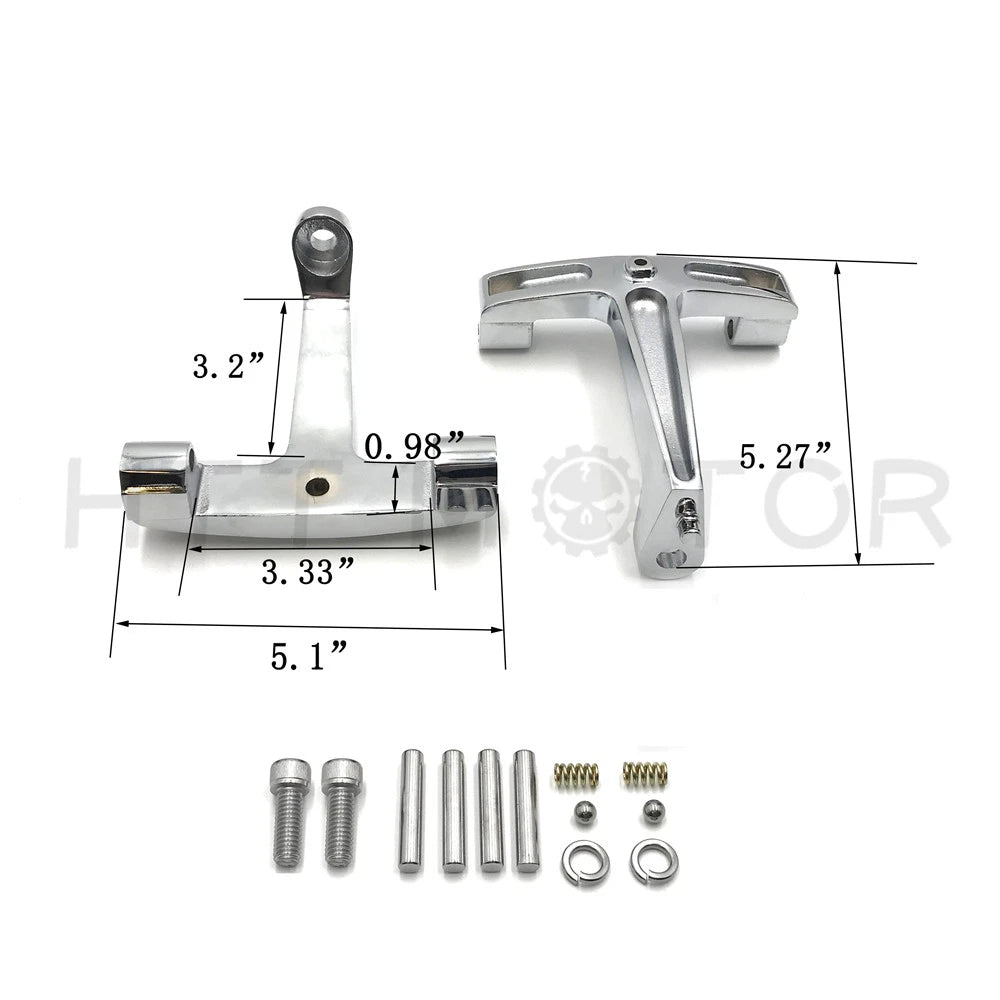 Chrome Passenger Floorboard Mounting Brackets for Harley FLH Touring (1993–2008)