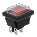 30 Amp Lighted Rocker Switch with Cover for Welding Machine (4Pin, 2Position)