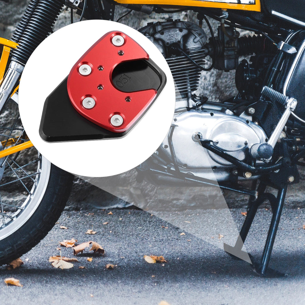 Kickstand Extension Pad for Honda Motorcycles (Black Red)