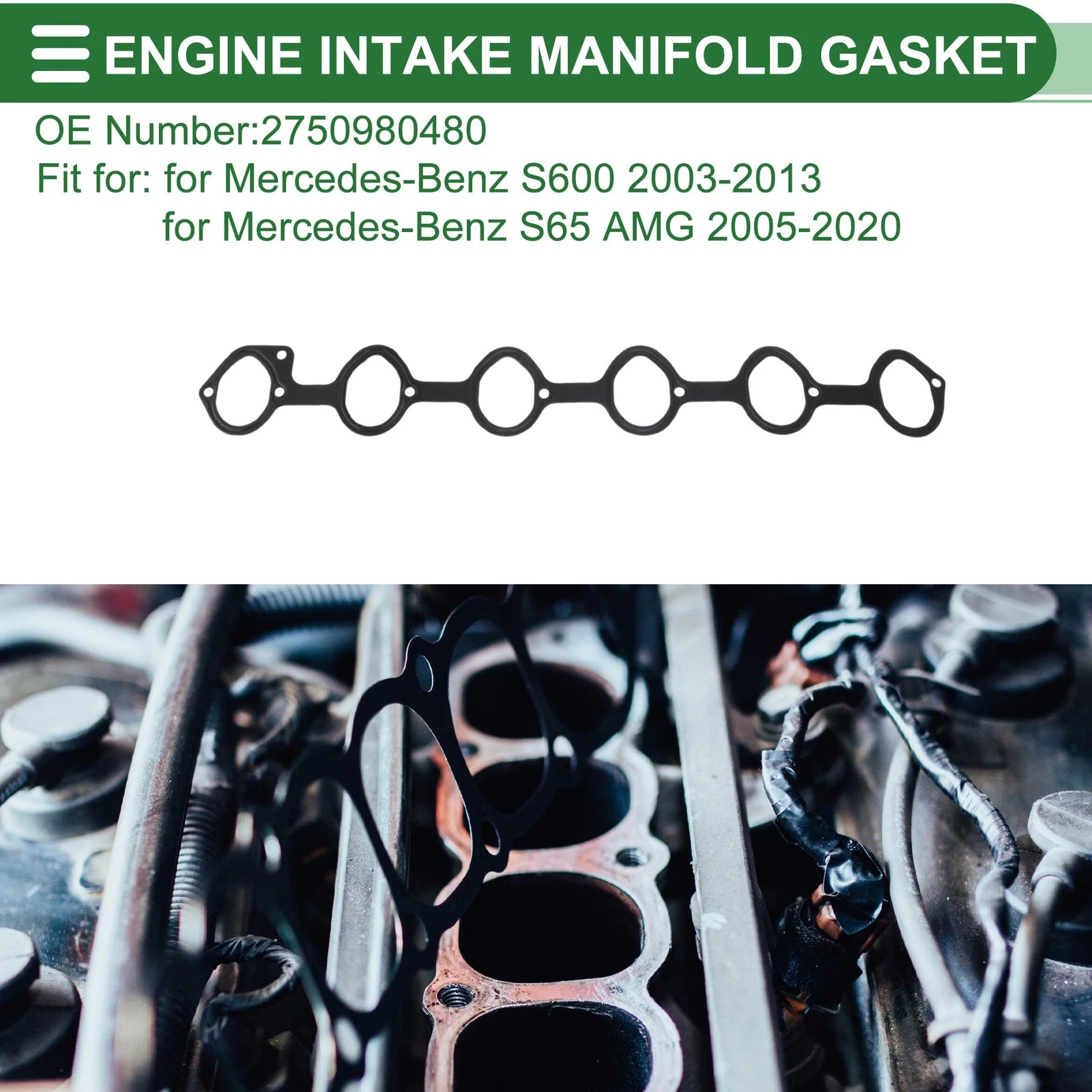 Engine Intake Manifold Gasket Replacement for Mercedes-Benz S600 (2003-2013)