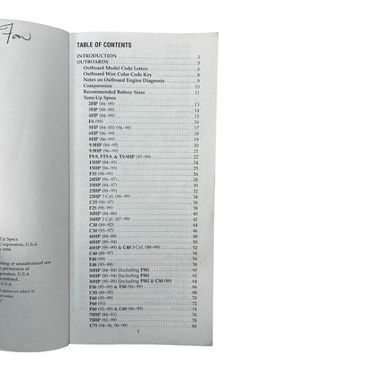 Yamaha Service Manual for Marine Tunes (1999) - LIT-18559-00-99