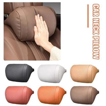 Soft Leather Car Neck Pillow for Year Round Use