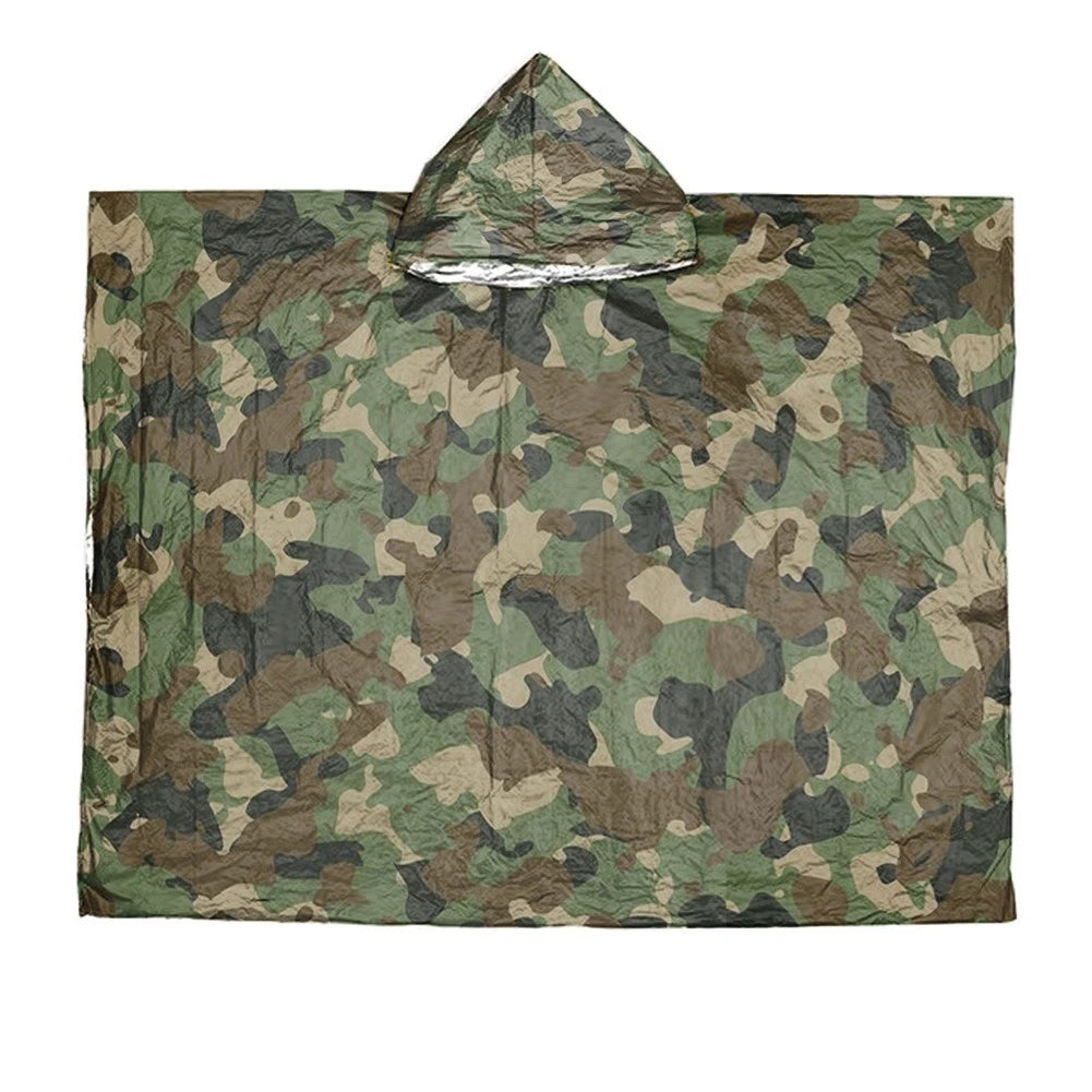 Camouflage Raincoat for Motorcycle Camping (Waterproof Poncho)