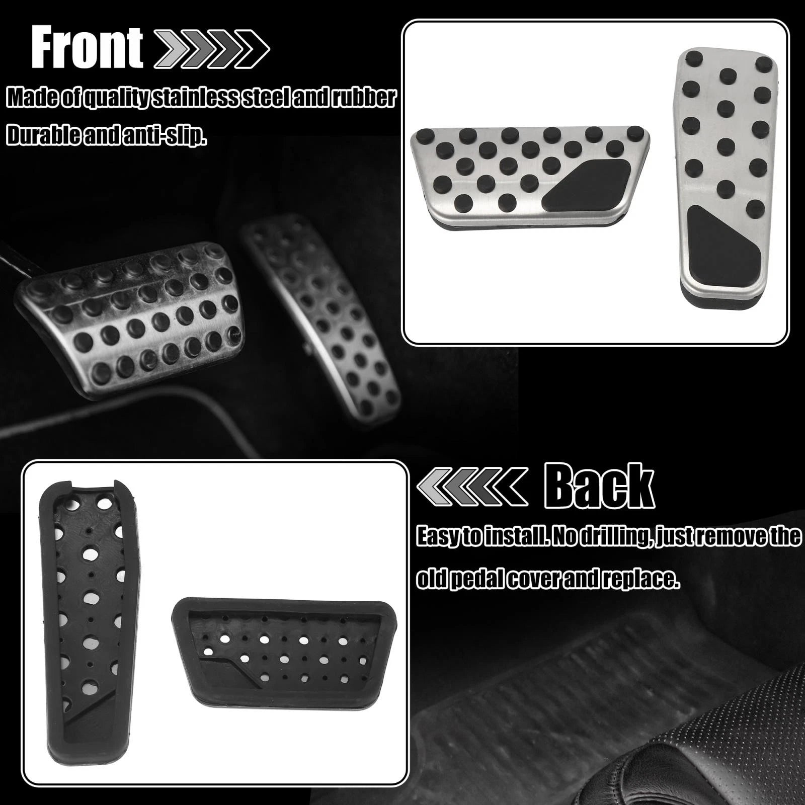 Gas Accelerator Pedal Cover Set for Dodge Challenger Charger (2009–2019)