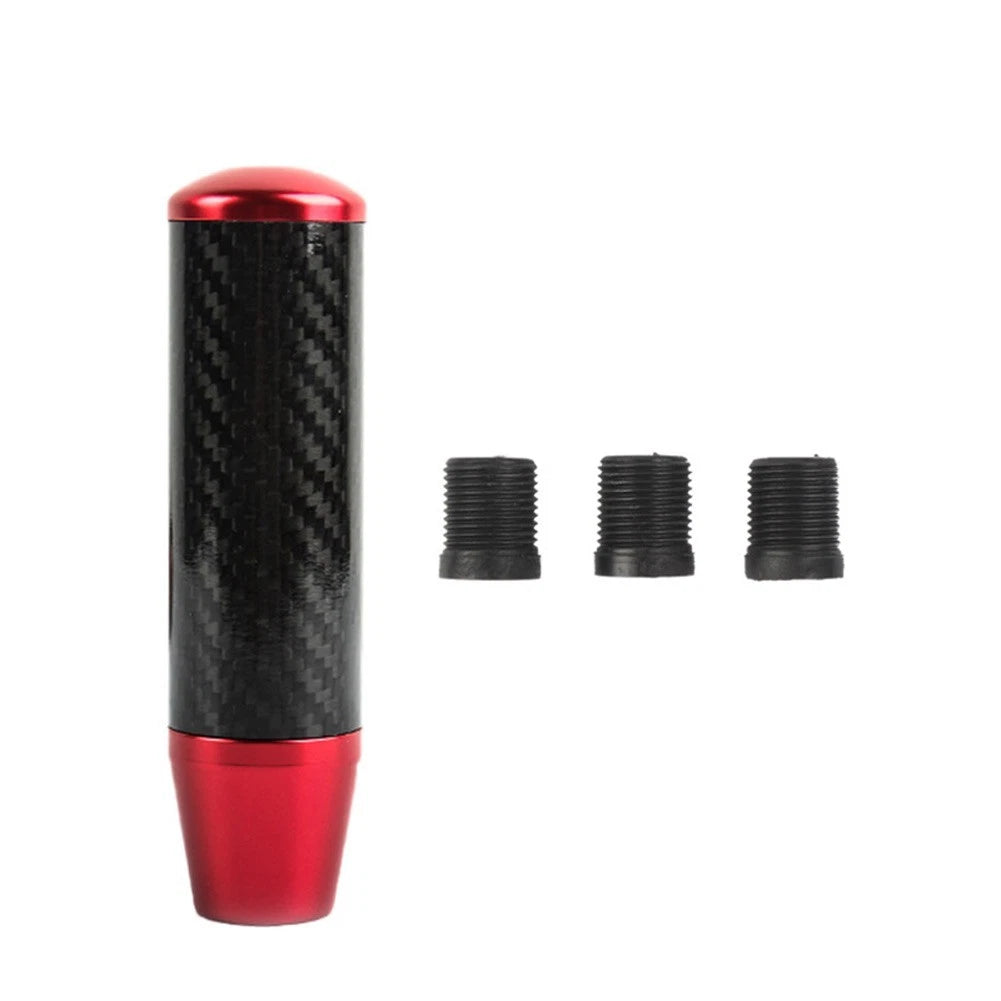 Red Carbon Fiber Gear Shifter Knob with Multiple Thread Options 8mm 10mm 12mm