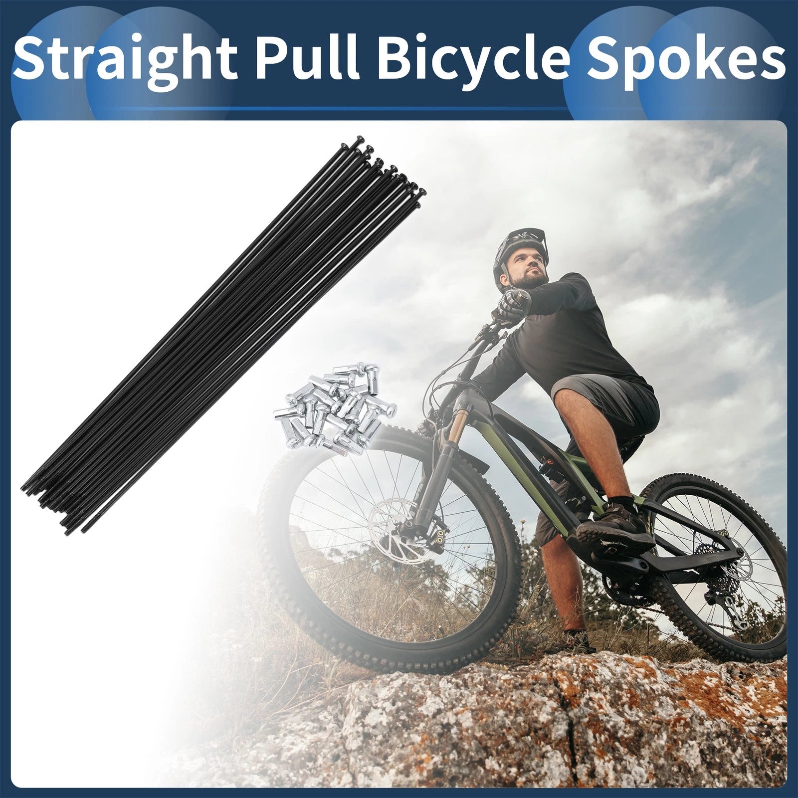 Set 20 Straight Pull Spokes 199mm Replacement for Bicycle Wheel (1999–2025)