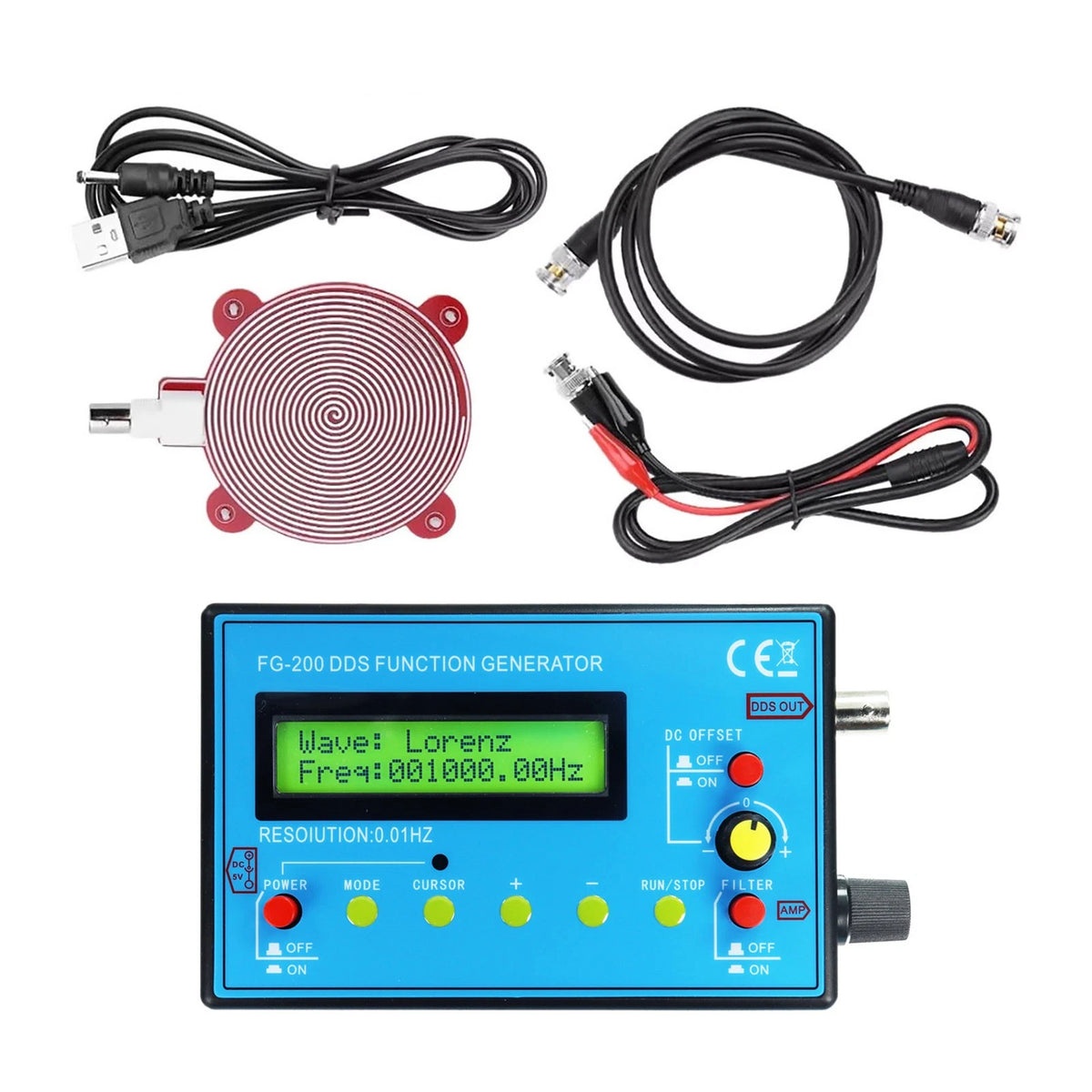 DDS Signal Generator for Universal Use (0.01Hz-500kHz, 15 Waveforms)
