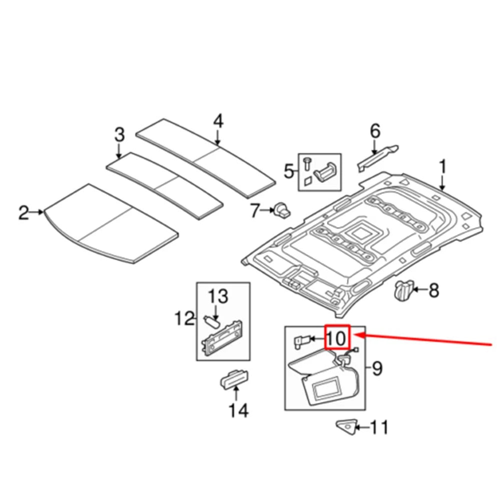 Right Sun Visor Retainer Clip for Land Rover Range Rover L322 (2003–2012)