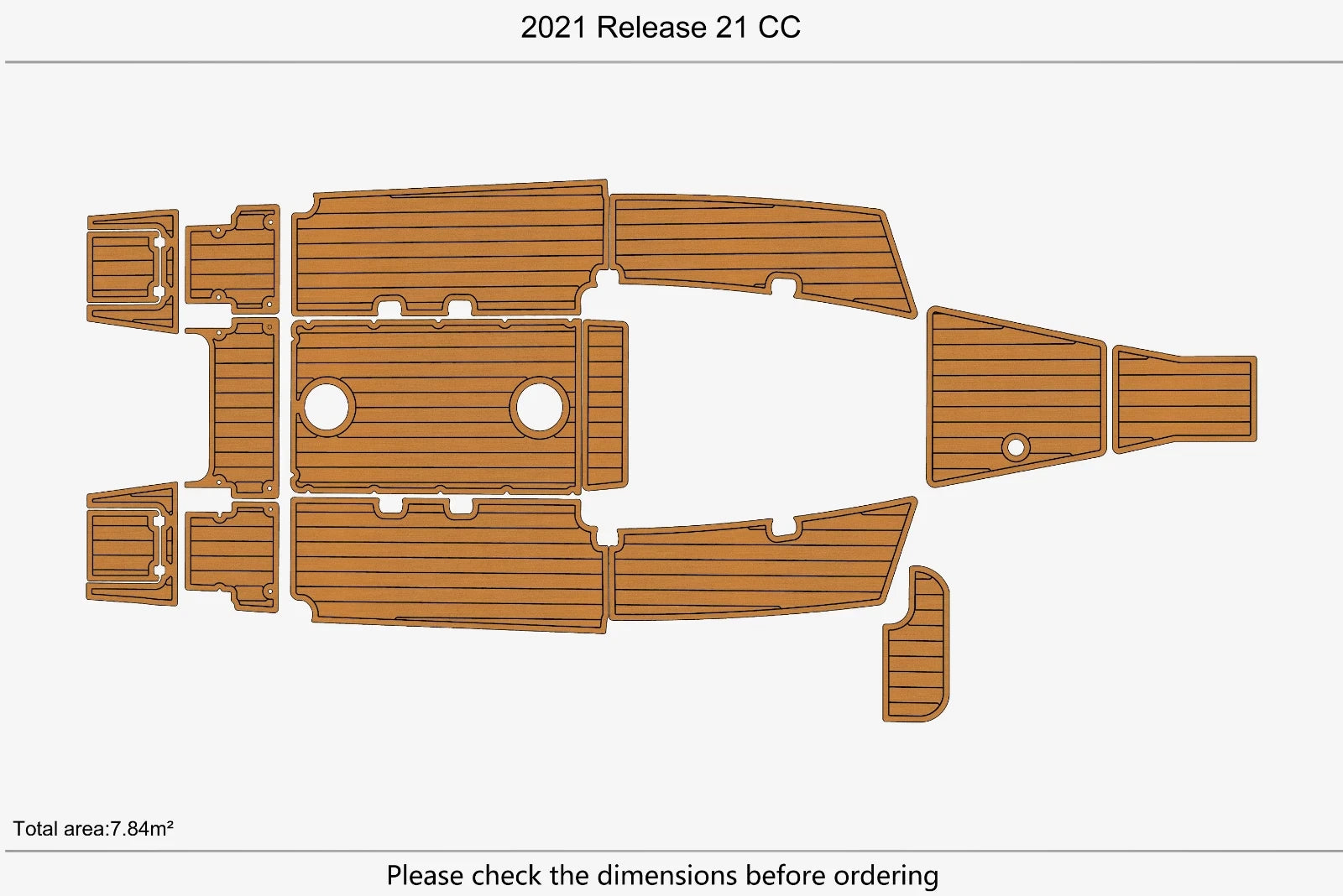 EVA Foam Teak Deck Floor Mat for 21 CC Swim Platform Cockpit (2021)