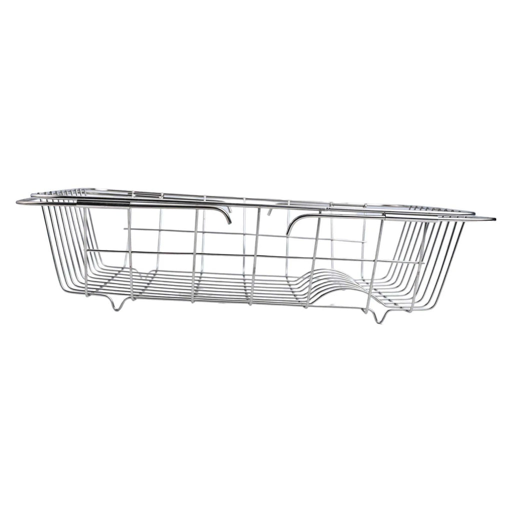 Adjustable Over the Sink Dish Rack Holder - Non-Slip Rubber