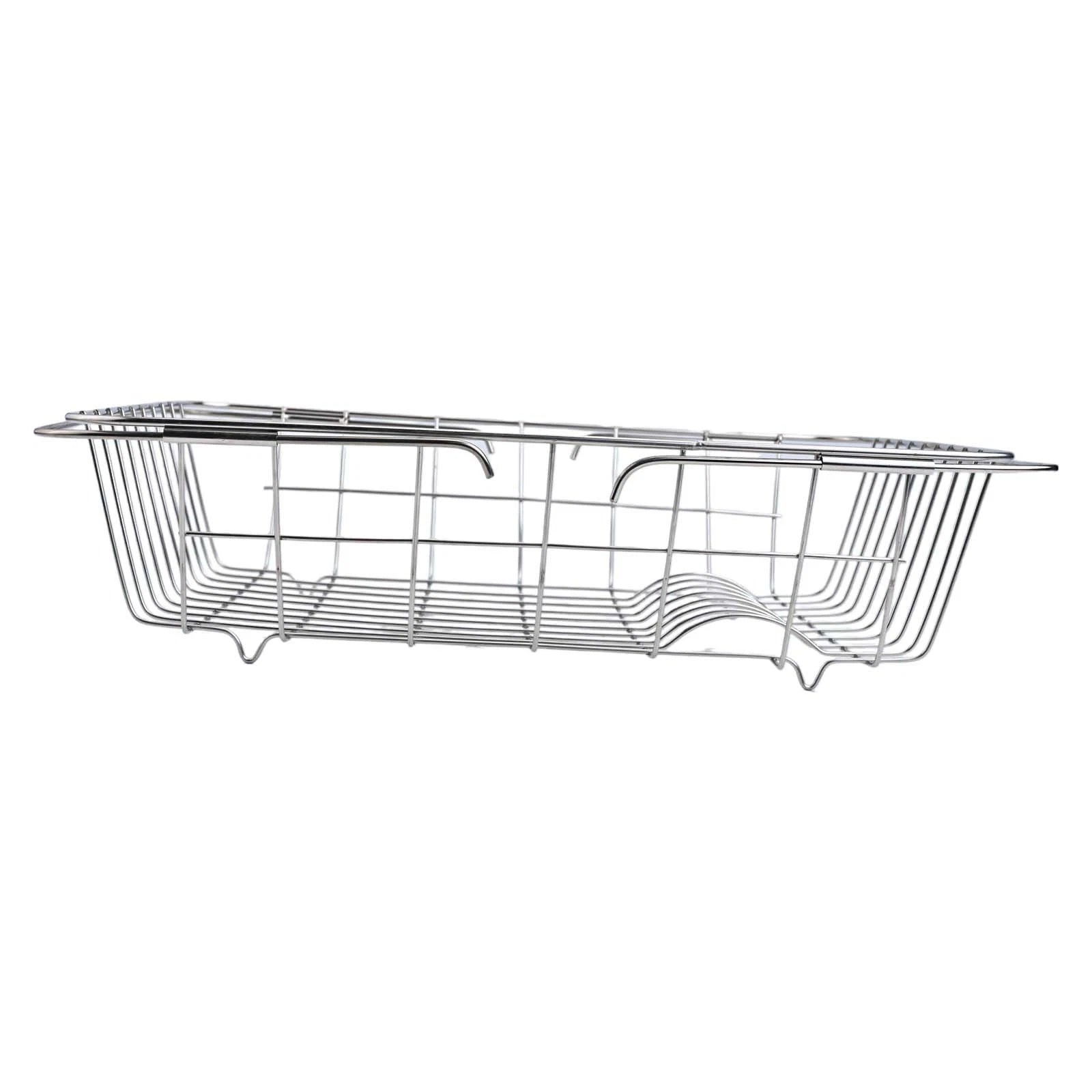 Adjustable Over the Sink Dish Rack Holder - Non-Slip Rubber