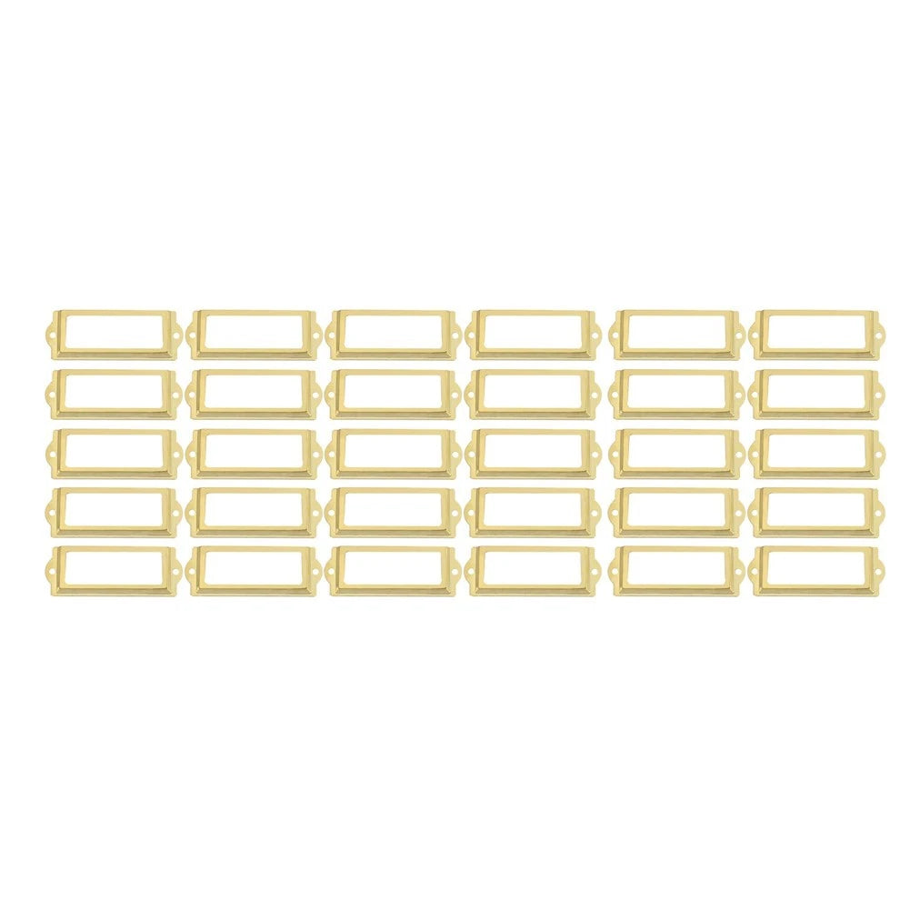 30pcs Metal Label Frames for Cabinets Drawers File Boxes (Antique Bronze)