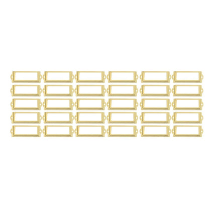 30pcs Metal Label Frames for Cabinets Drawers File Boxes (Antique Bronze)
