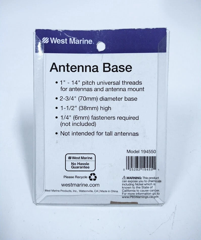 Fixed Stainless Steel Antenna Base for West Marine (194550)