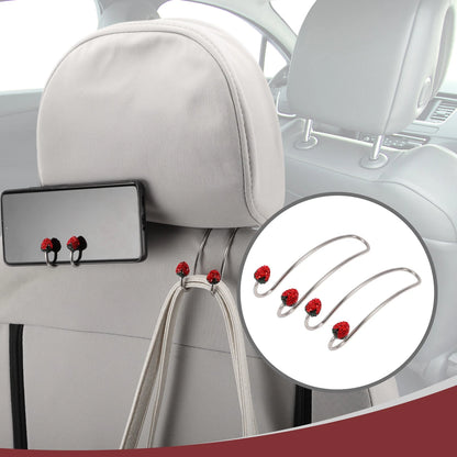 2 Pcs Universal Car Seat Headrest Hook for Purses and Bags (Red)