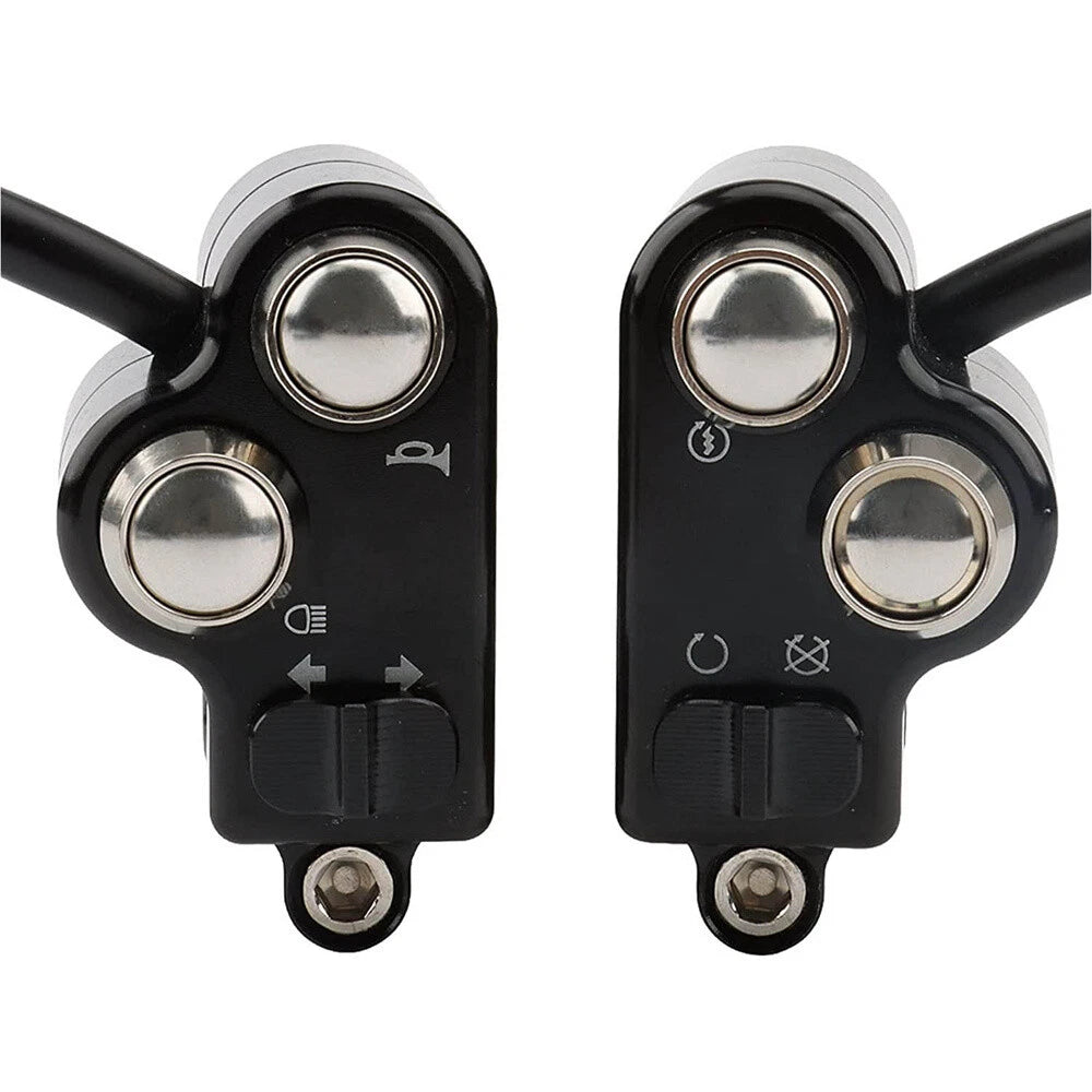25mm Motorcycle Handlebar Switch Control High-Low Beam Ignition w/ Harness