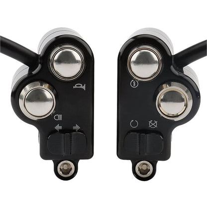 25mm Motorcycle Handlebar Switch Control High-Low Beam Ignition w/ Harness