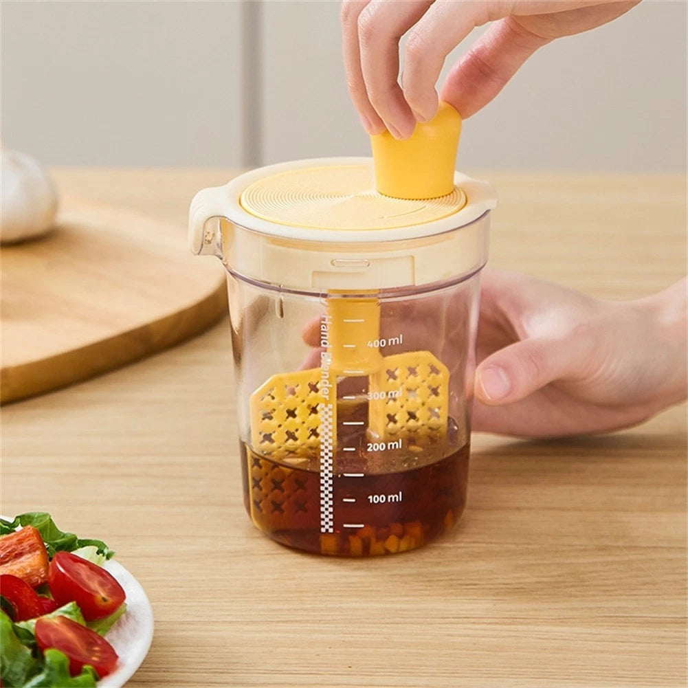 Handheld Sauce Mixer with Filtration and Measurement