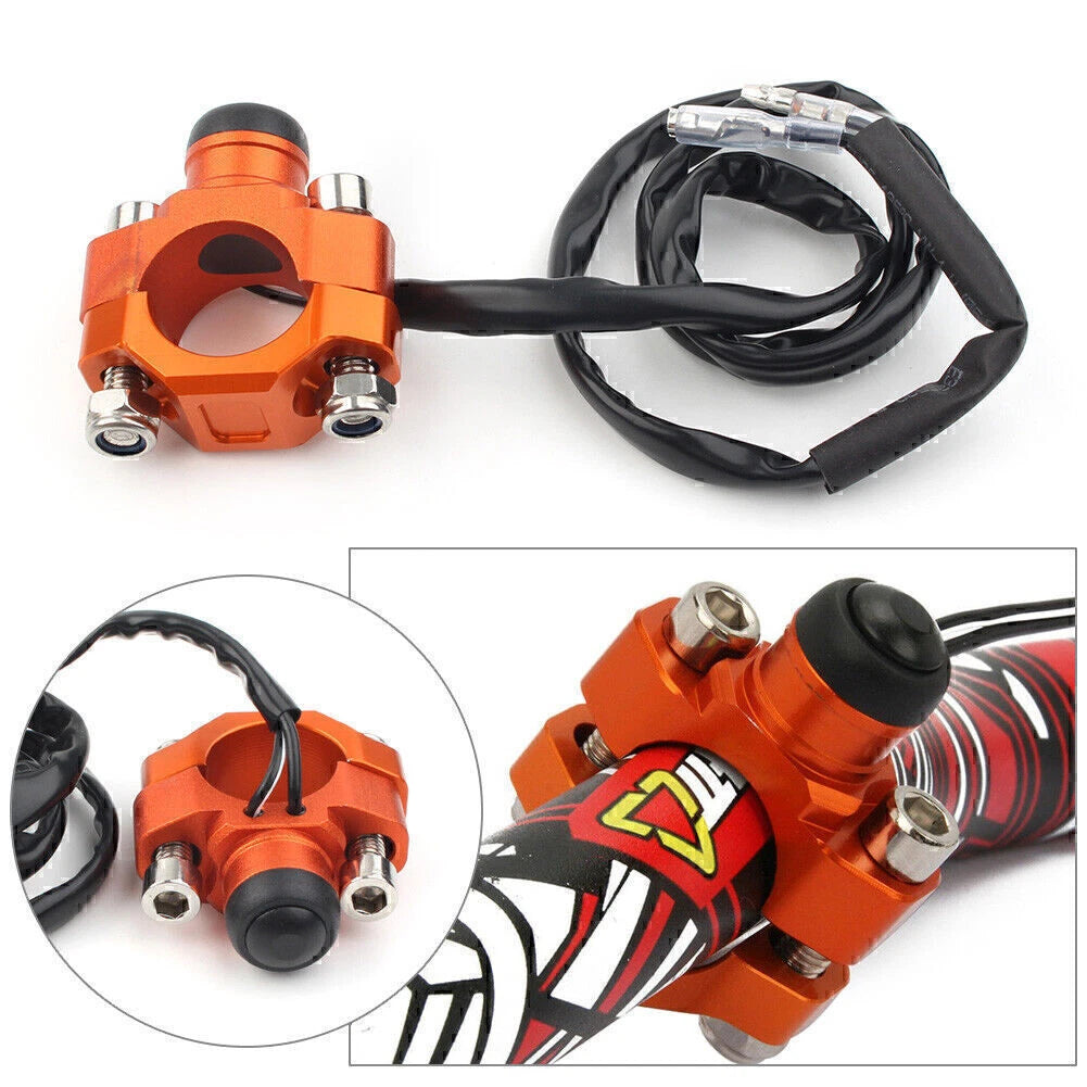 Rotating Bar Clamp Start Stop Switch Button for 7/8" Handlebar