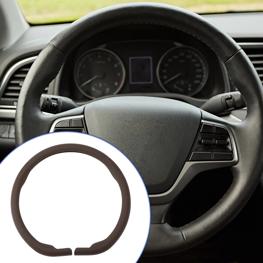 PU Artificial Leather Steering Wheel Cover for Universal Fit (14.96")
