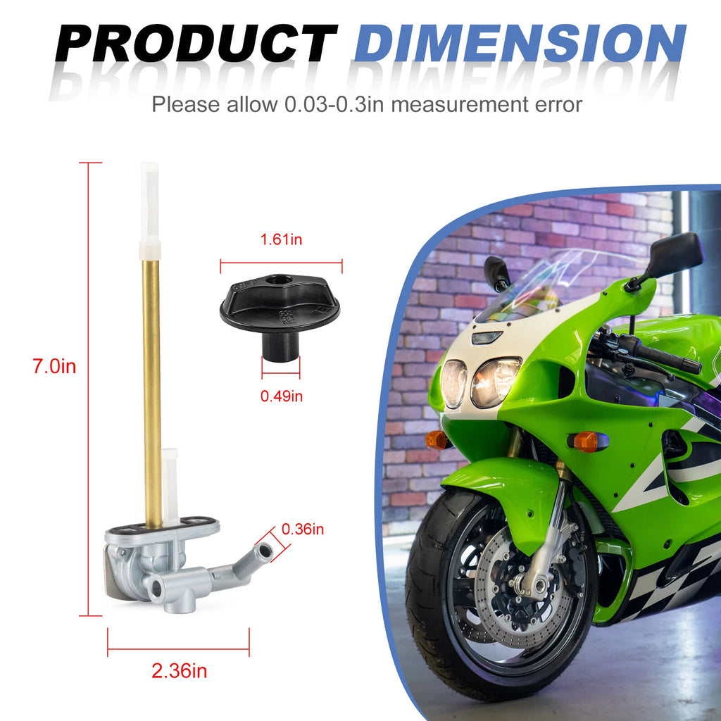 Fuel Tank Petcock Valve w/ Knob for Kawasaki ZX750 Ninja ZX7R (1996–2003)