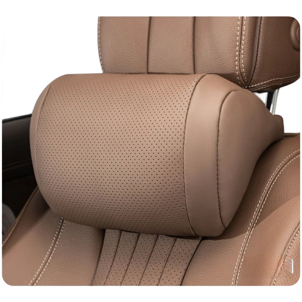 Soft Leather Car Neck Pillow for Year Round Use