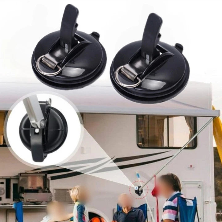 2X RV Camping Awning Tent Bracket Suction Cups for Secure Outdoor Setup