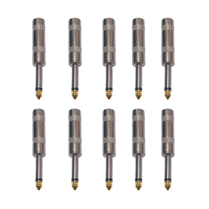 10PCS 6.35mm Mono Male Audio Speaker Adapter Plug Assembly