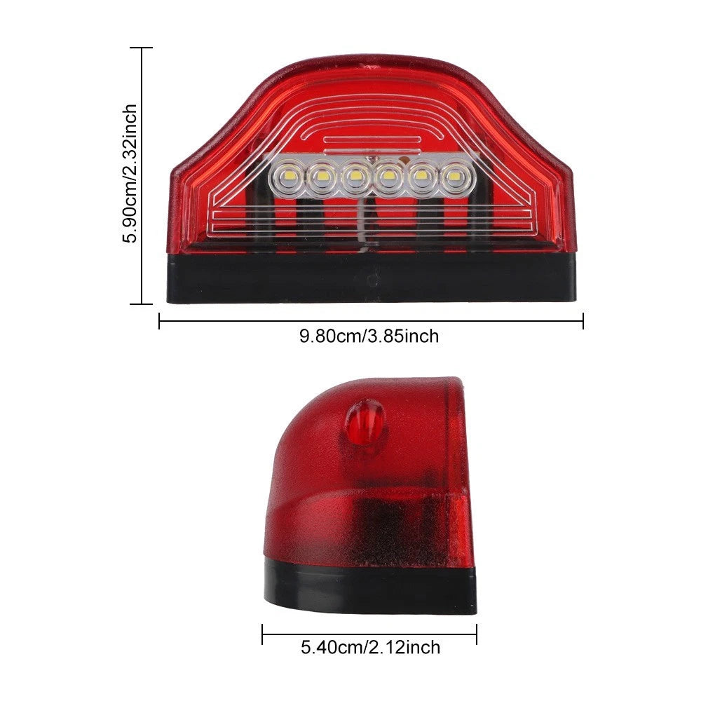 6 LED License Plate Light for Cars Trucks (12V 24V)