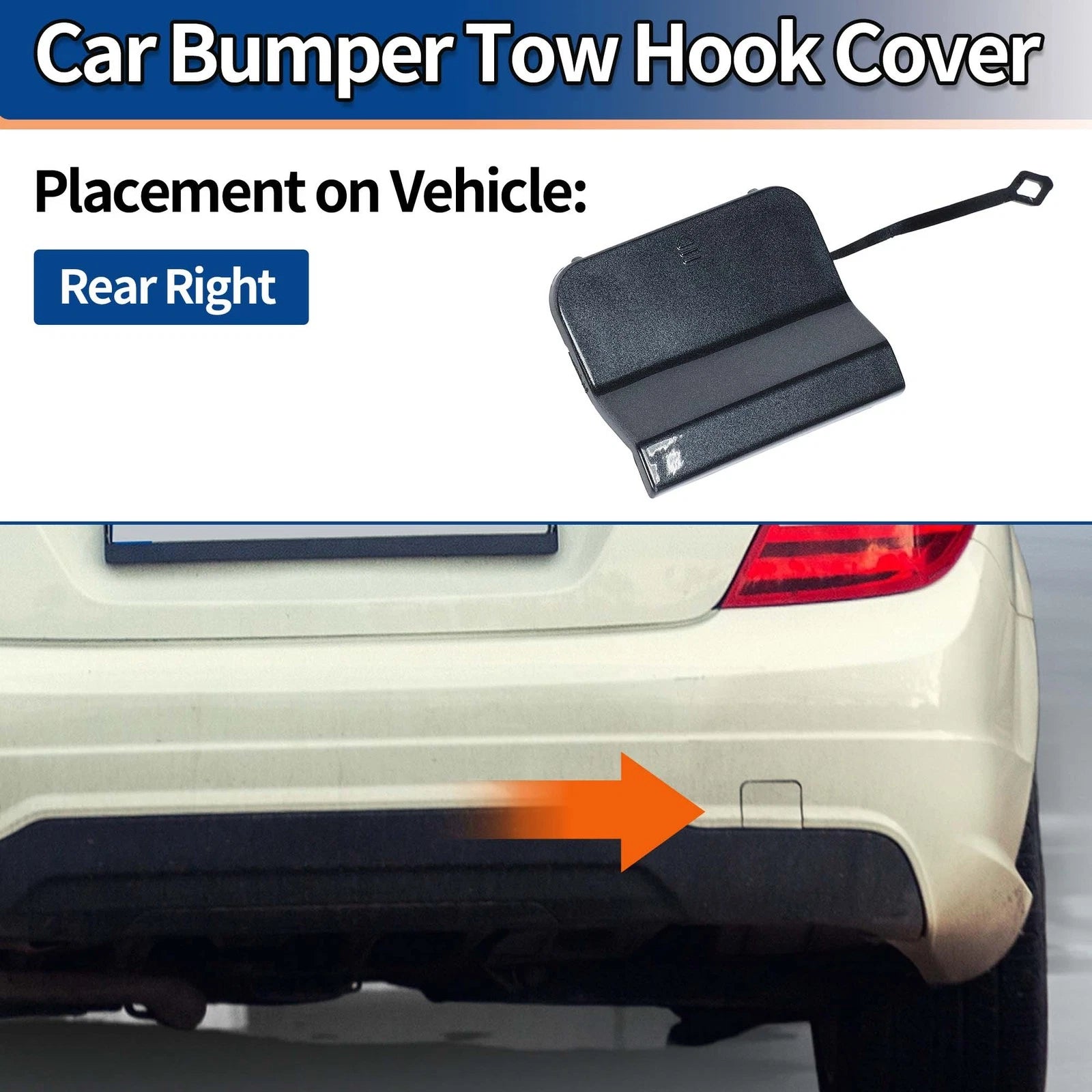 Rear Right Tow Hook Cover Replacement for Mercedes-Benz C-Class AMG (2012–2015)