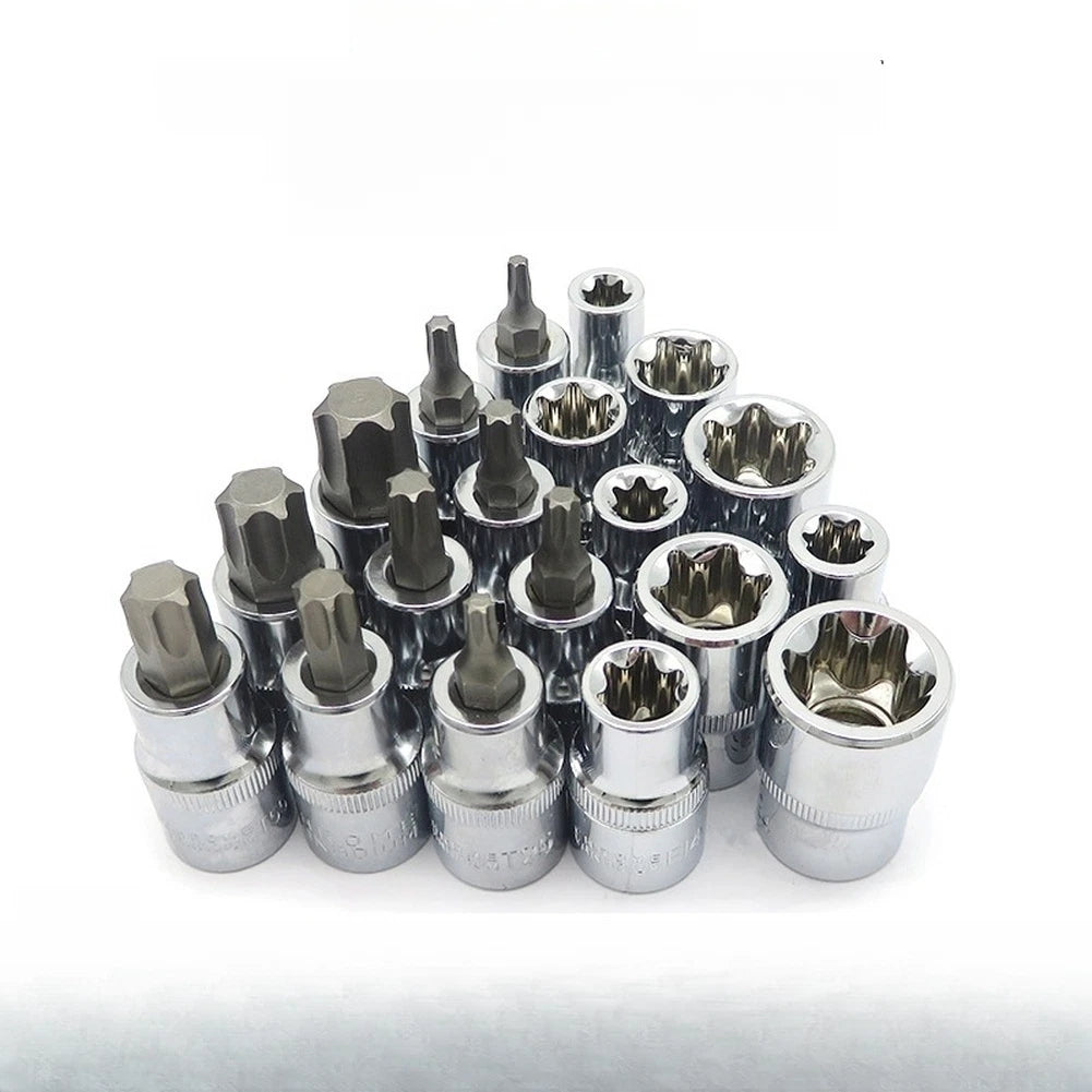 19-Piece External Torx Socket Bit Set for Automotive Use