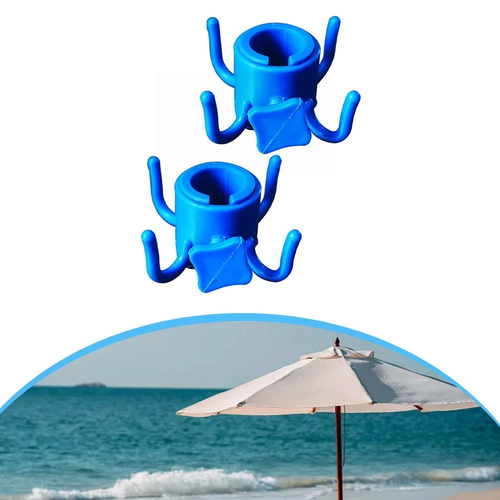 2X Adjustable Beach Umbrella Hooks for Hanging Towels Hats Bags
