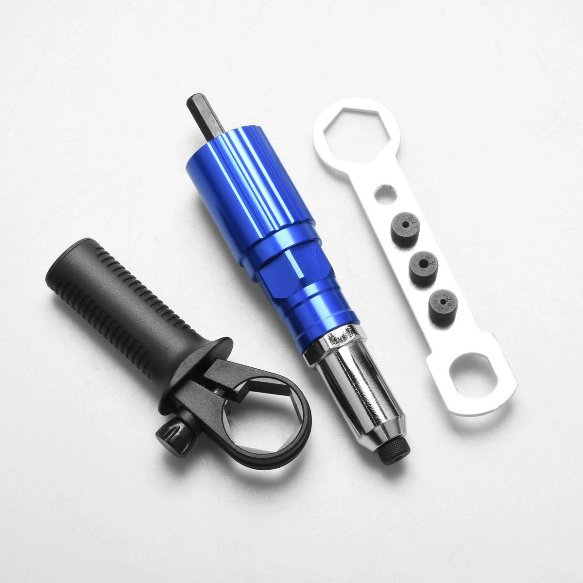 Rivet Gun Adapter Set for Electric Drill (3/32-3/16, 1/4 Hex Shank)