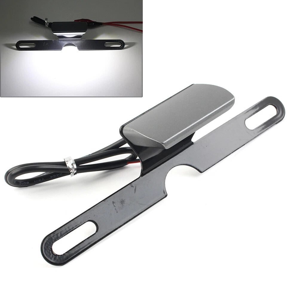 License Plate Mount Holder Bracket w/ Brake Tail Light For Motorcycle Titanium