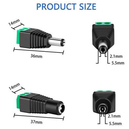10X Power Connector Adapter Cable for CCTV Cameras