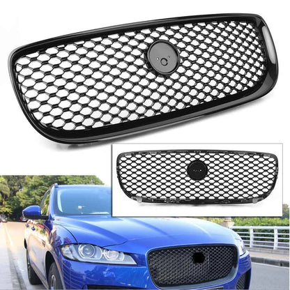Front Bumper Upper Mesh Grille for Jaguar XE (2015–2018) Black
