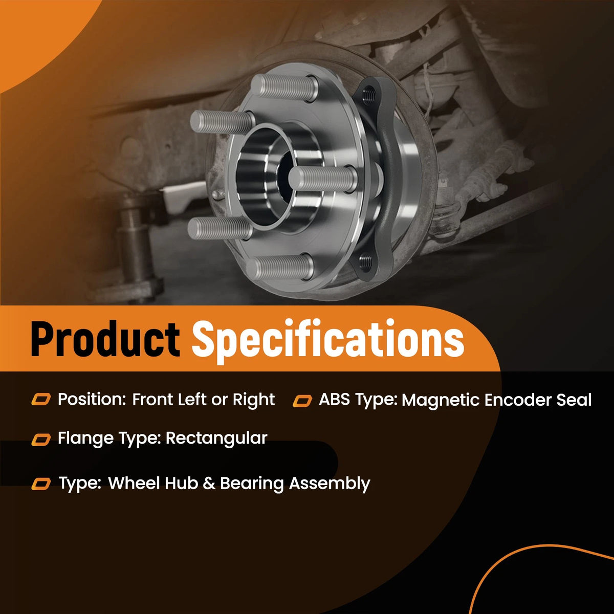 Front Wheel Hub & Bearing for Lincoln Nautilus (2019–2020) 513394 5-Stud