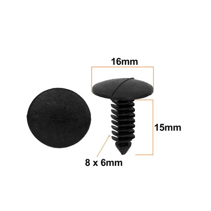 Set of 30 Plastic Car Bumper Fender Fir Tree Clips Rivets 8mm x 6mm