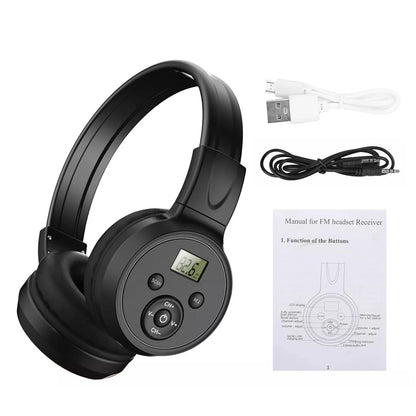 FM Digital Radio Receiver Headphone for Automatic Search and Store