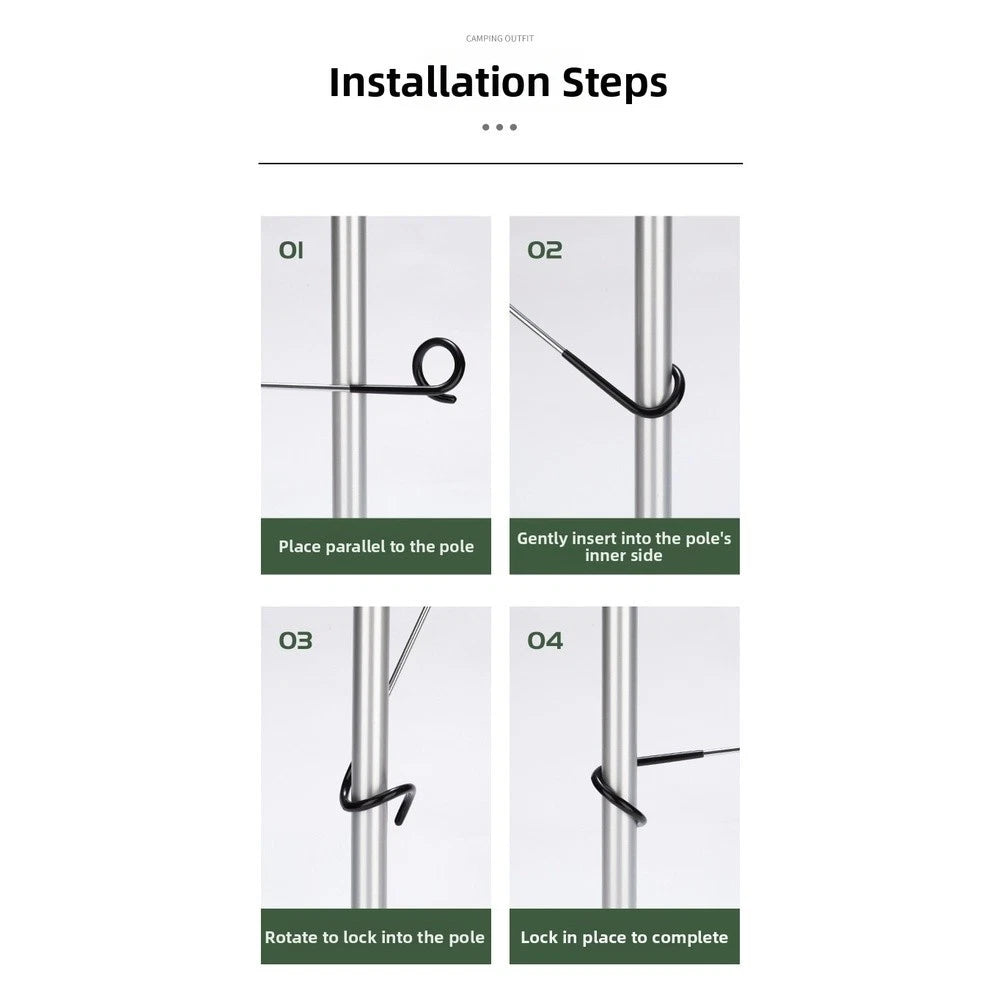 Quick Setup Spiral Hook for Lanterns with Anti Slip Design